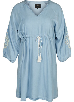 Denim jurk, Light blue denim, Packshot image number 0