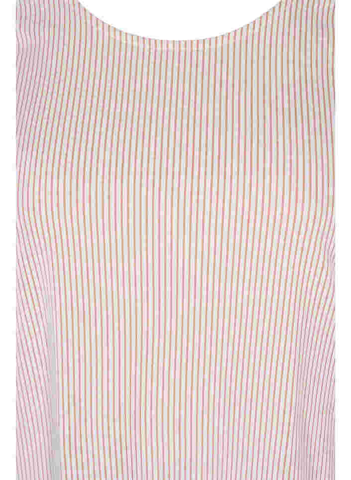 Gestreepte top met 3/4 mouwen, Pecan Brown Stripe, Packshot image number 2