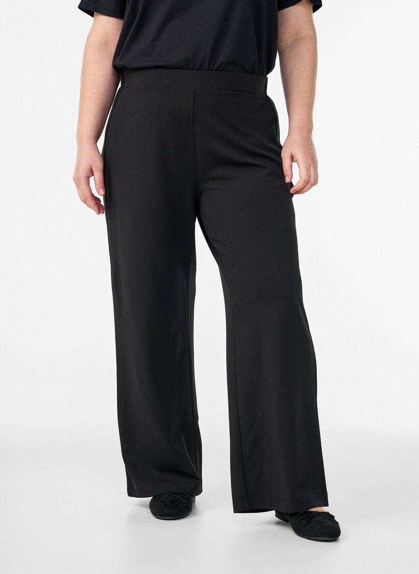 Broek met wijde pijpen, Zwart, Model image number 3