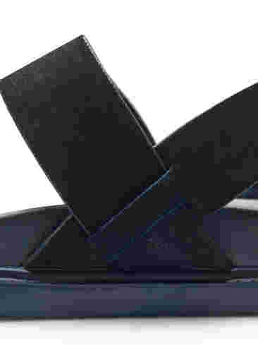 Sandaal met brede pasvorm in suède, Black, Packshot image number 4