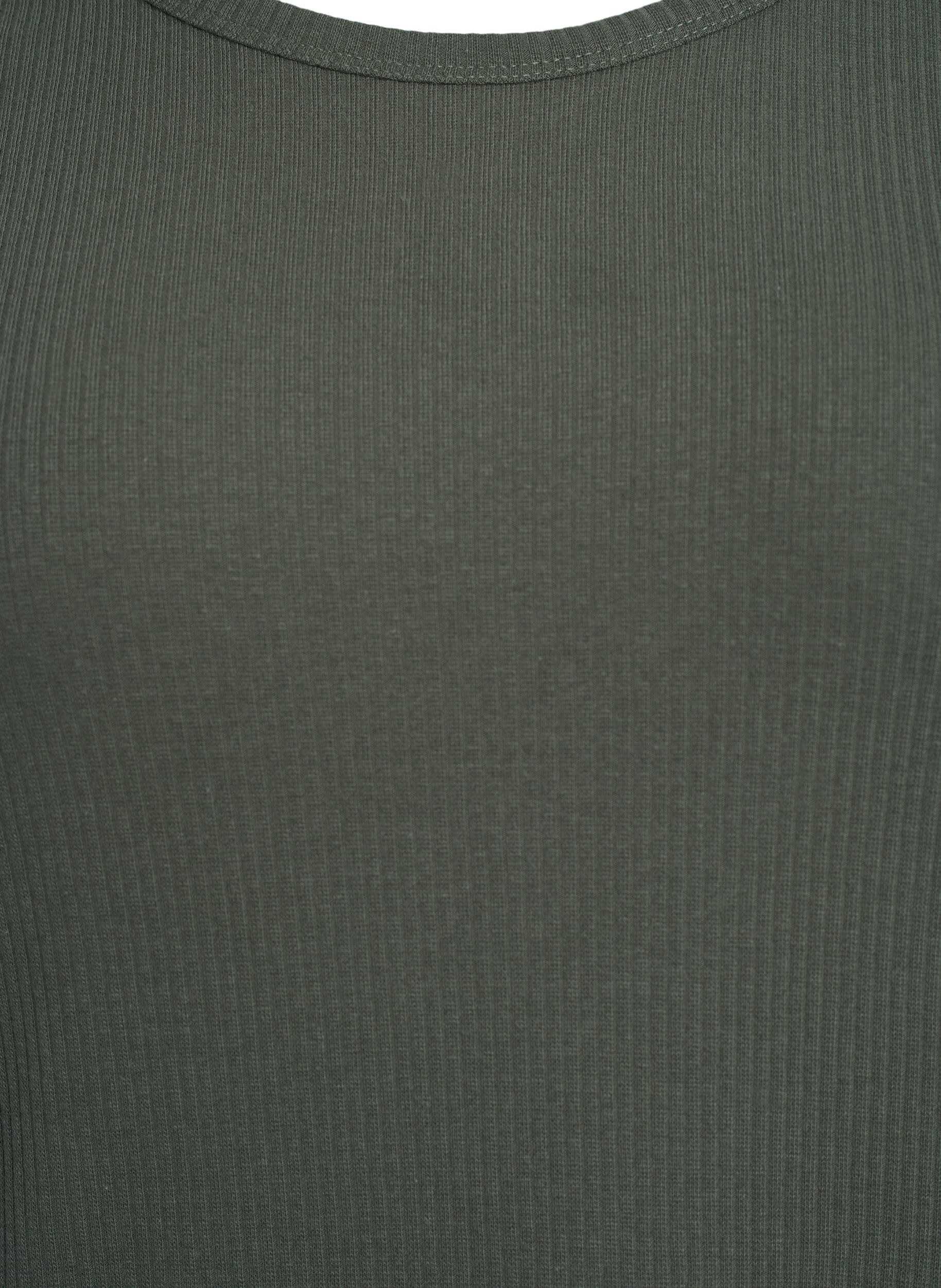 Zizzi Maxi jurk in jersey met korte mouwen, Groen, Packshot image number 2