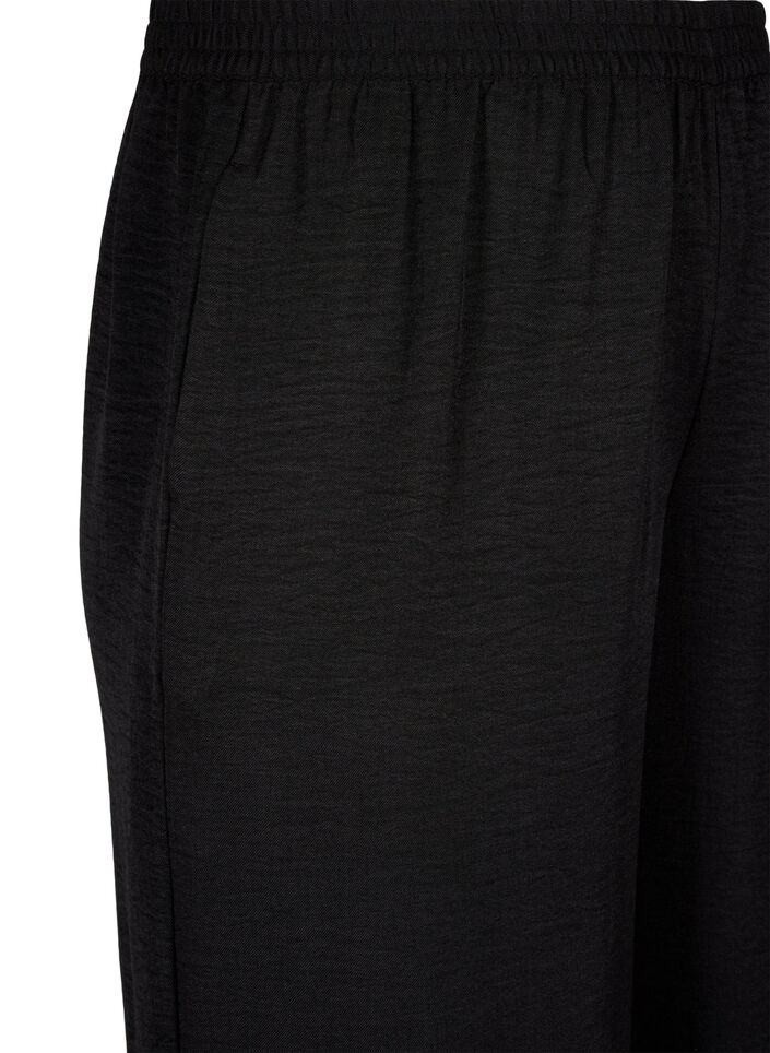 Losse broek met elastische tailleband en zakken, Zwart, Packshot image number 2