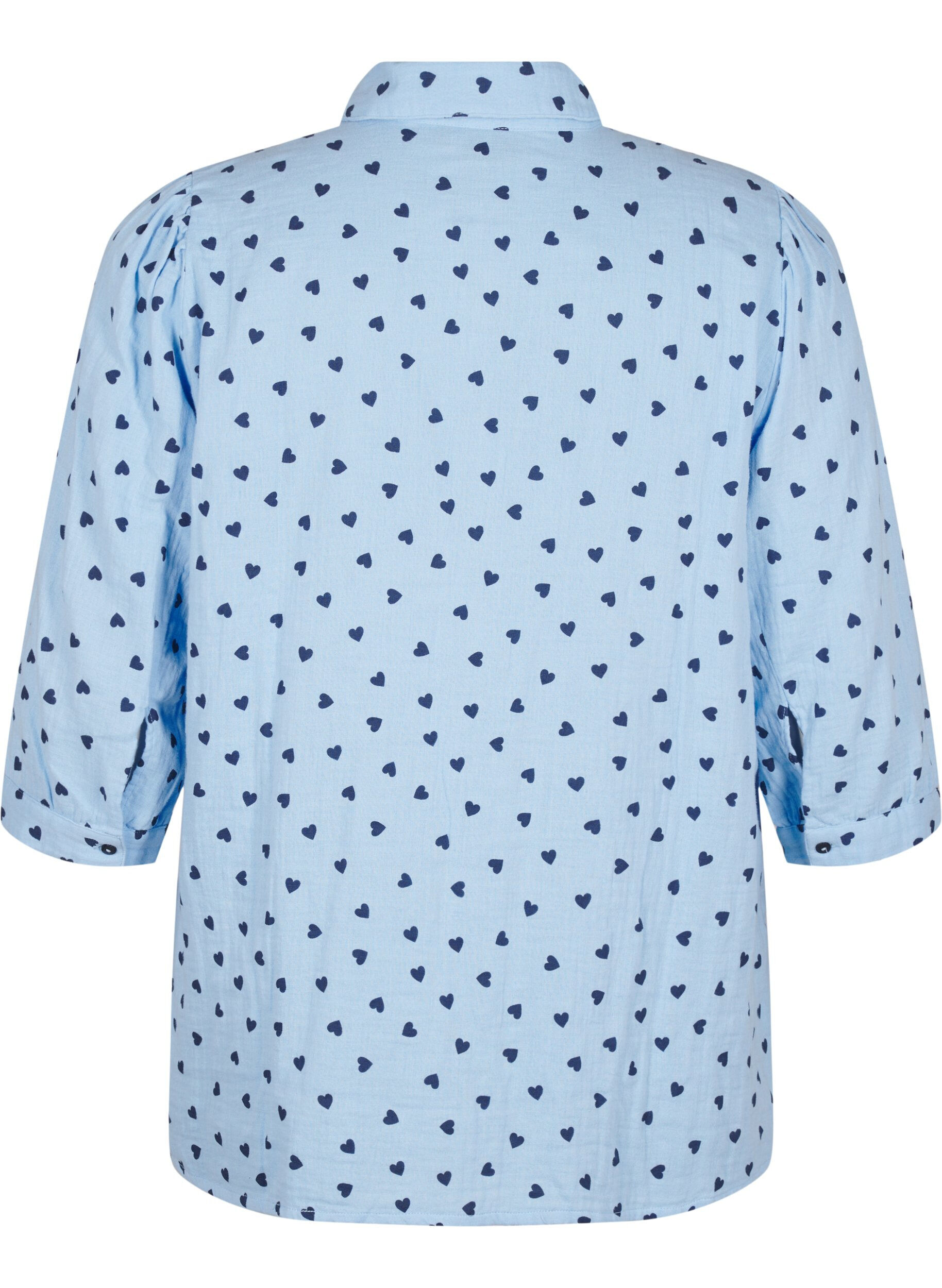 Zizzi Shirtblouse met 3/4 mouwen, Blauw, Packshot image number 1