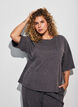 A-lijn jersey blouse met mouwen tot de elleboog, Grijs, Model image number 0
