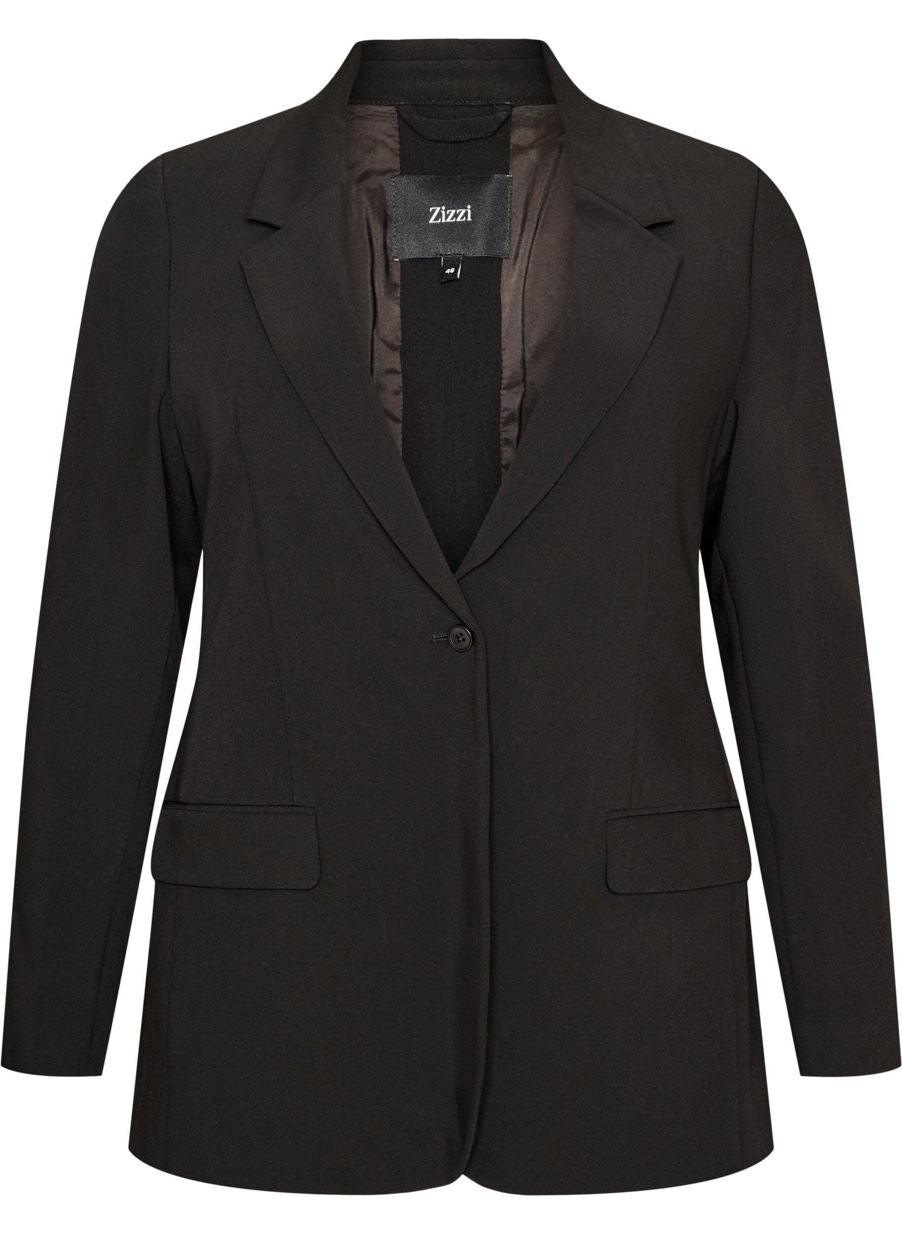 Blazer met split aan de achterkant en strikdetail