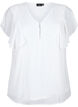 Blouse met gestippelde textuur en korte mouwen, Bright White, Packshot image number 0