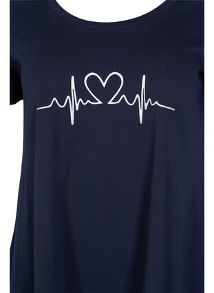 Katoenen t-shirt met korte mouwen en a-lijn, Night Sky Silv Heart, Packshot image number 2
