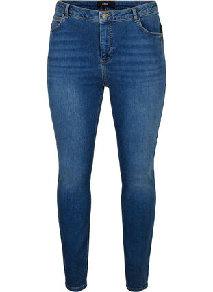 Super slanke Amy jeans met hoge taille, Blue denim, Packshot image number 0