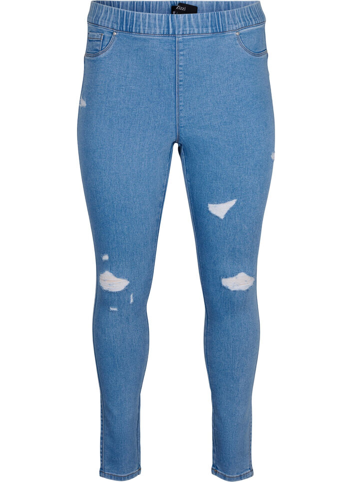 Gescheurde jeggings, Light Blue, Packshot image number 0