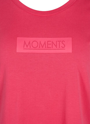 Katoenen t-shirt met print , Raspberry TEXT, Packshot image number 2