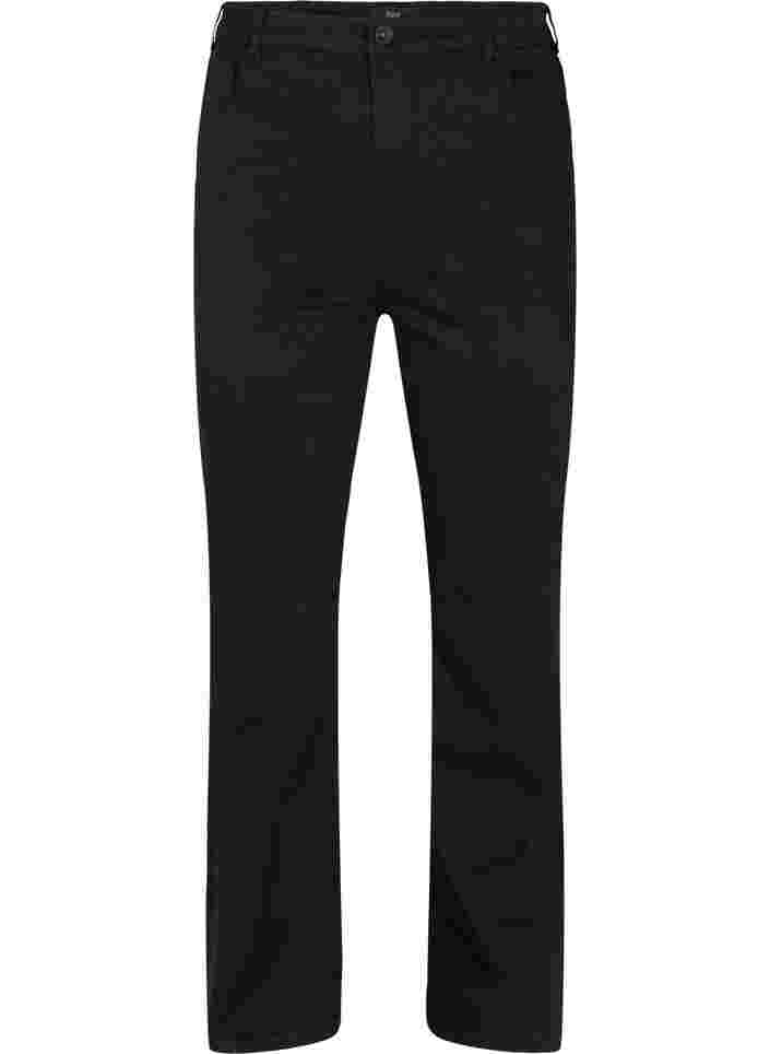 Flared jeans met extra hoge taille, Black, Packshot