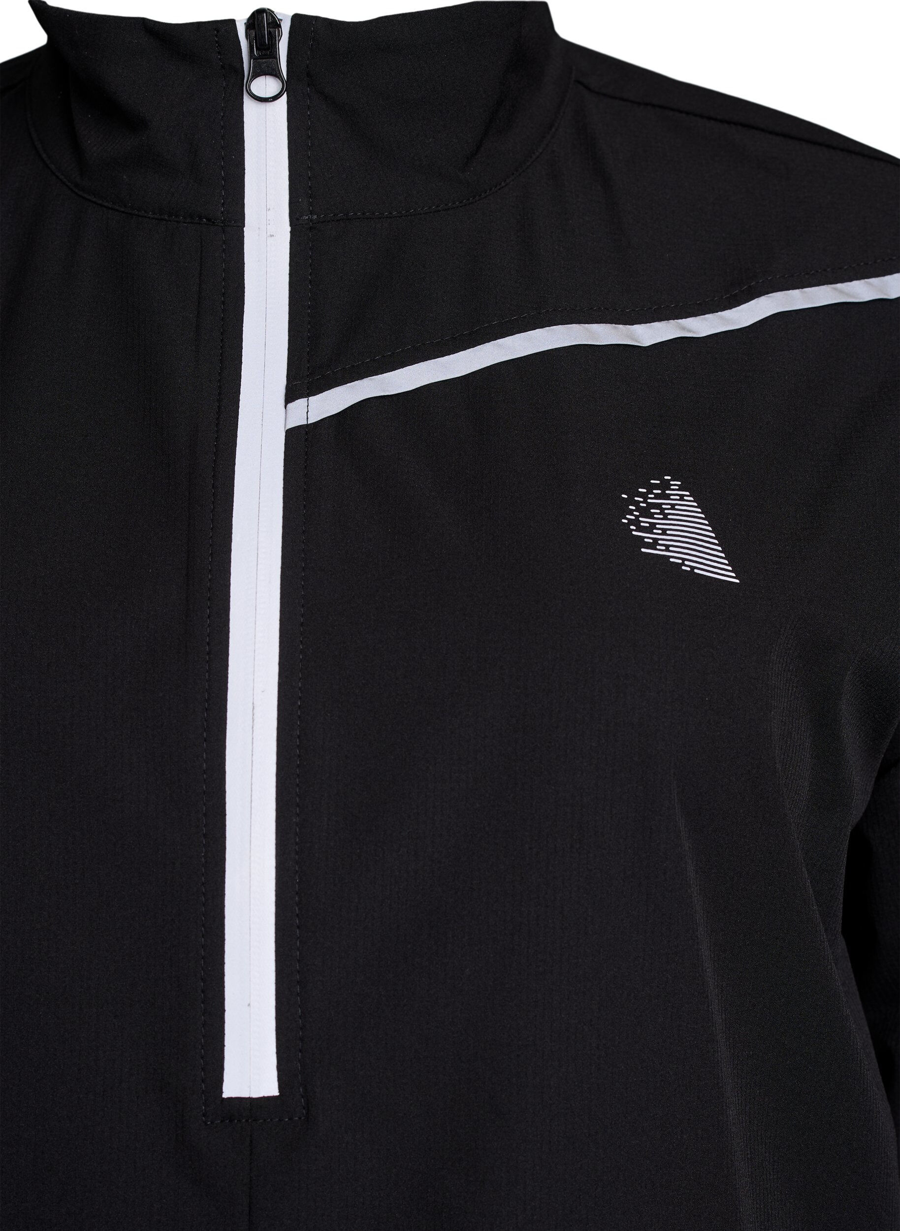 Zizzi Sportieve anorak met reflecterende details en zakken, Zwart, Packshot image number 2