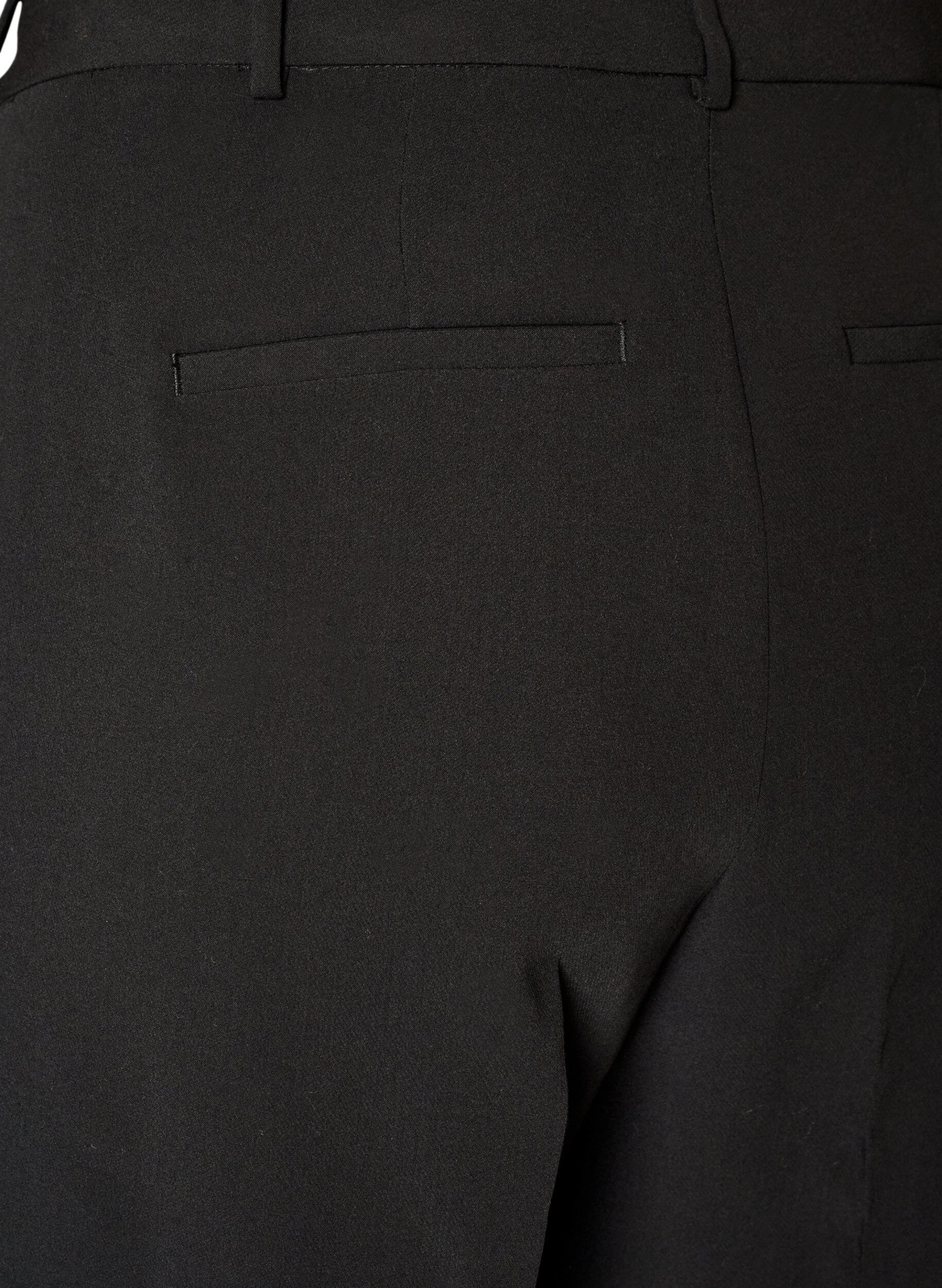 ZizziOp maat gemaakte broek met wijde pijpen en hoge taille, Zwart, Packshot image number 3