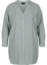 Gestreepte blouse in 100% katoen, Cilantro Stripe 