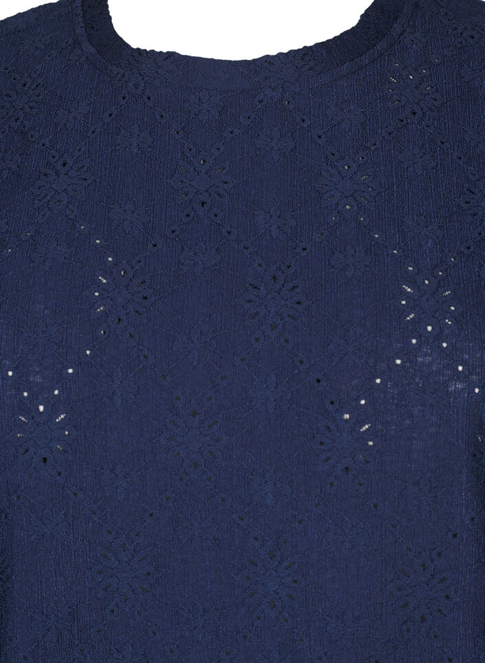 Blouse met korte mouwen en bloemenborduursel, Naval Academy, Packshot image number 2