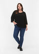 Gebreide top met 3/4 mouwen, Black, Model image number 2
