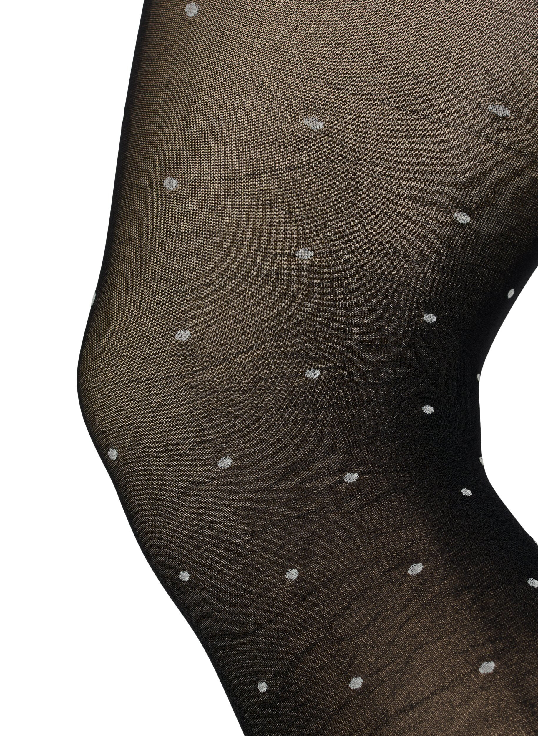 Zizzi 70 denier panty's met stippen, Black w. Dot, Packshot image number 2