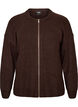 Gebreid vest met rits, Bruin, Packshot image number 0