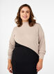 Colourblock jurk met hoge hals, Black w. P.Cashmere, Model image number 2