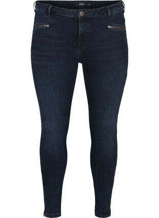 Cropped slim fit Emily jeans, Blue black denim, Packshot image number 0
