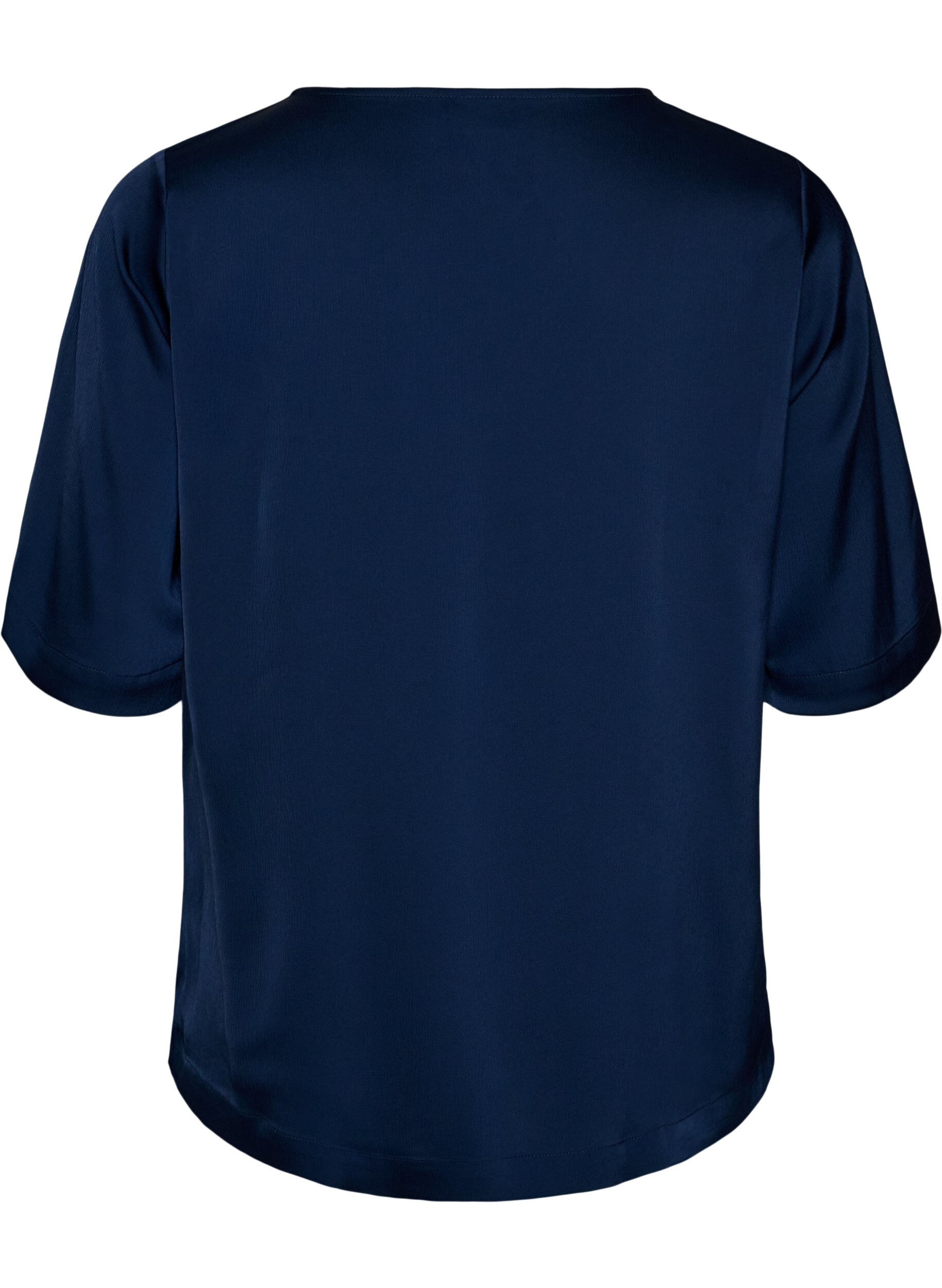 ZizziSatijnen blouse met ellebooglange mouwen, Blauw, Packshot image number 1