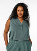 Mouwloze viscose blouse, Groen, Model image number 0