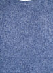 Gem&ecirc;leerde gebreide blouse met ronde hals, Blauw, Packshot image number 2