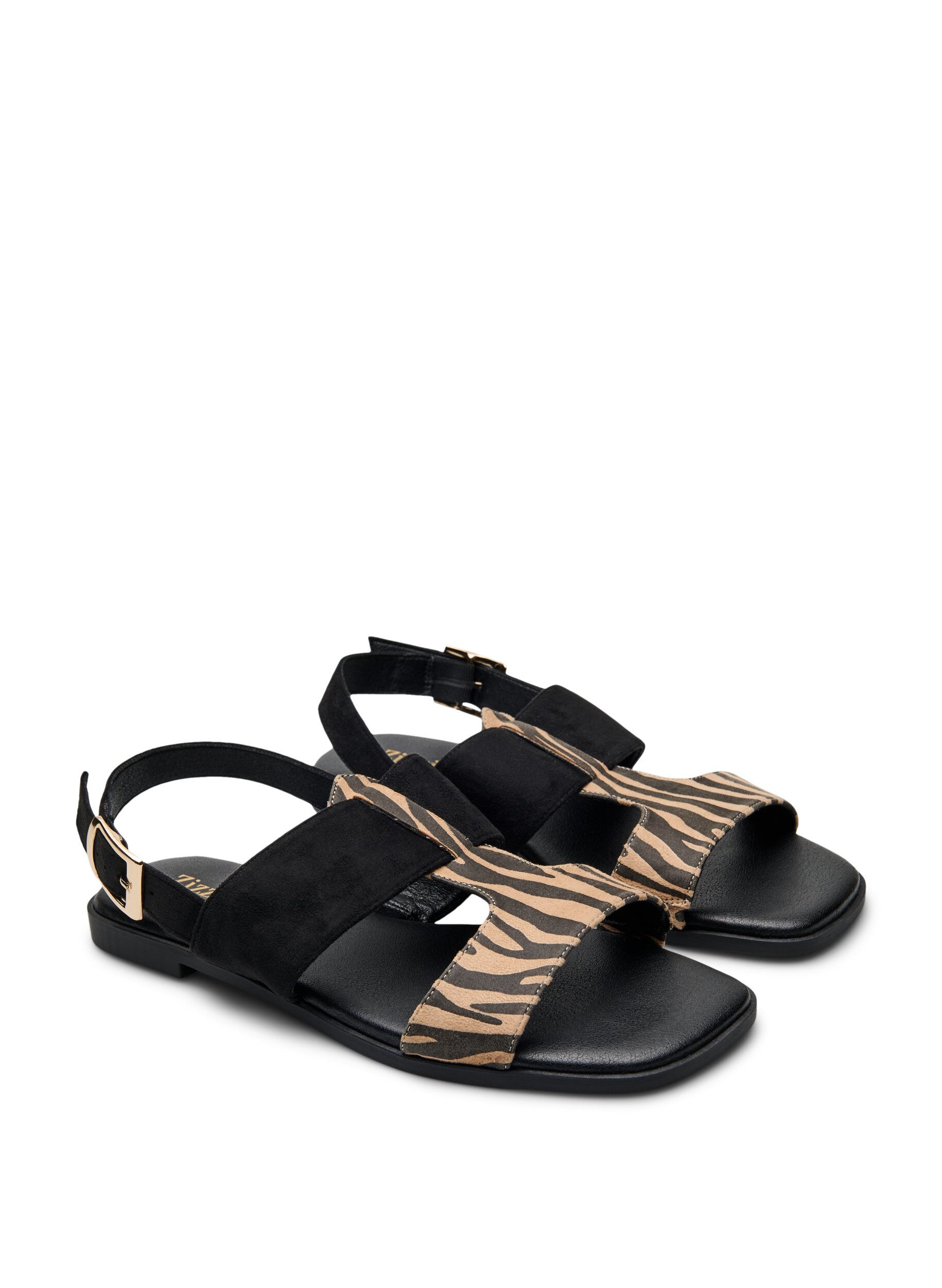 Zizzi Wide fit - Sandalen met brede banden, Zwart, Packshot image number 1