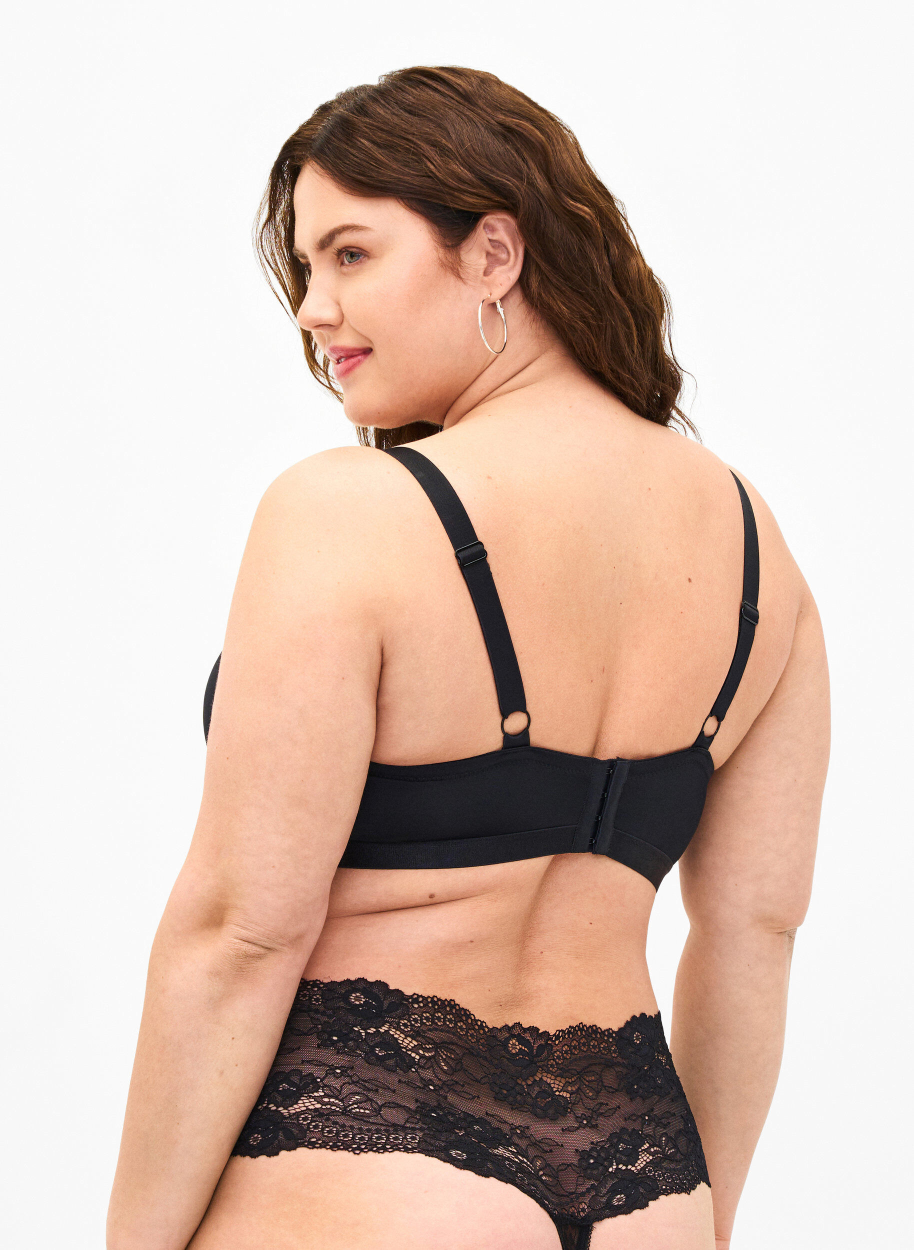 ZizziVoorgevormde bh met mesh, Zwart, Model image number 2