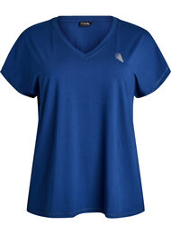 Losvallend sport T-shirt met V-hals, Blauw