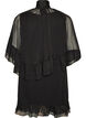 Mouwloze jurk met chiffon cape, Zwart, Packshot image number 1