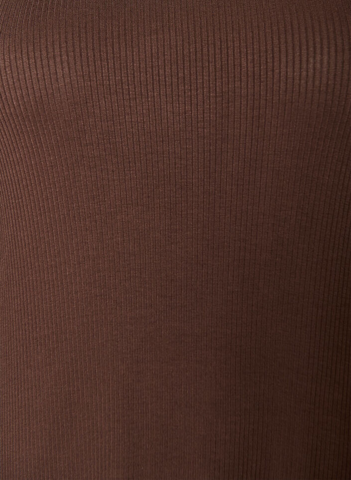 Mouwloze ribjurk van viscose, Bruin, Packshot image number 2