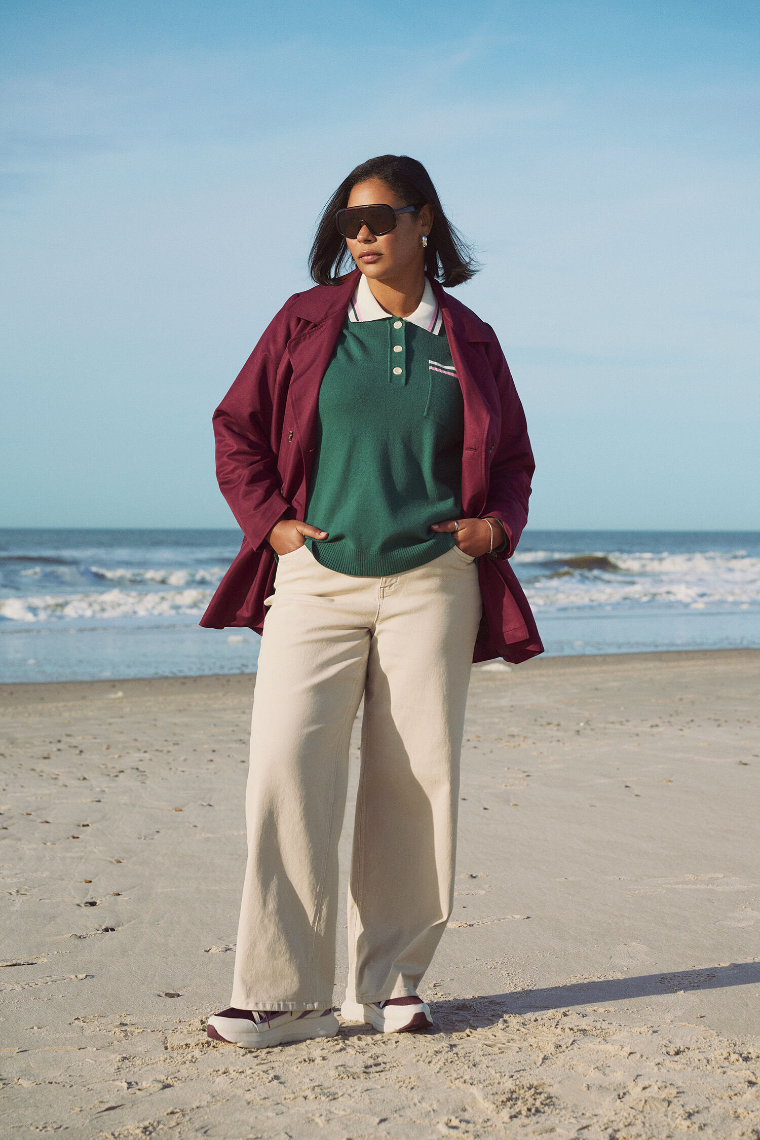 Zizzi Korte trenchcoat met riem, , Model