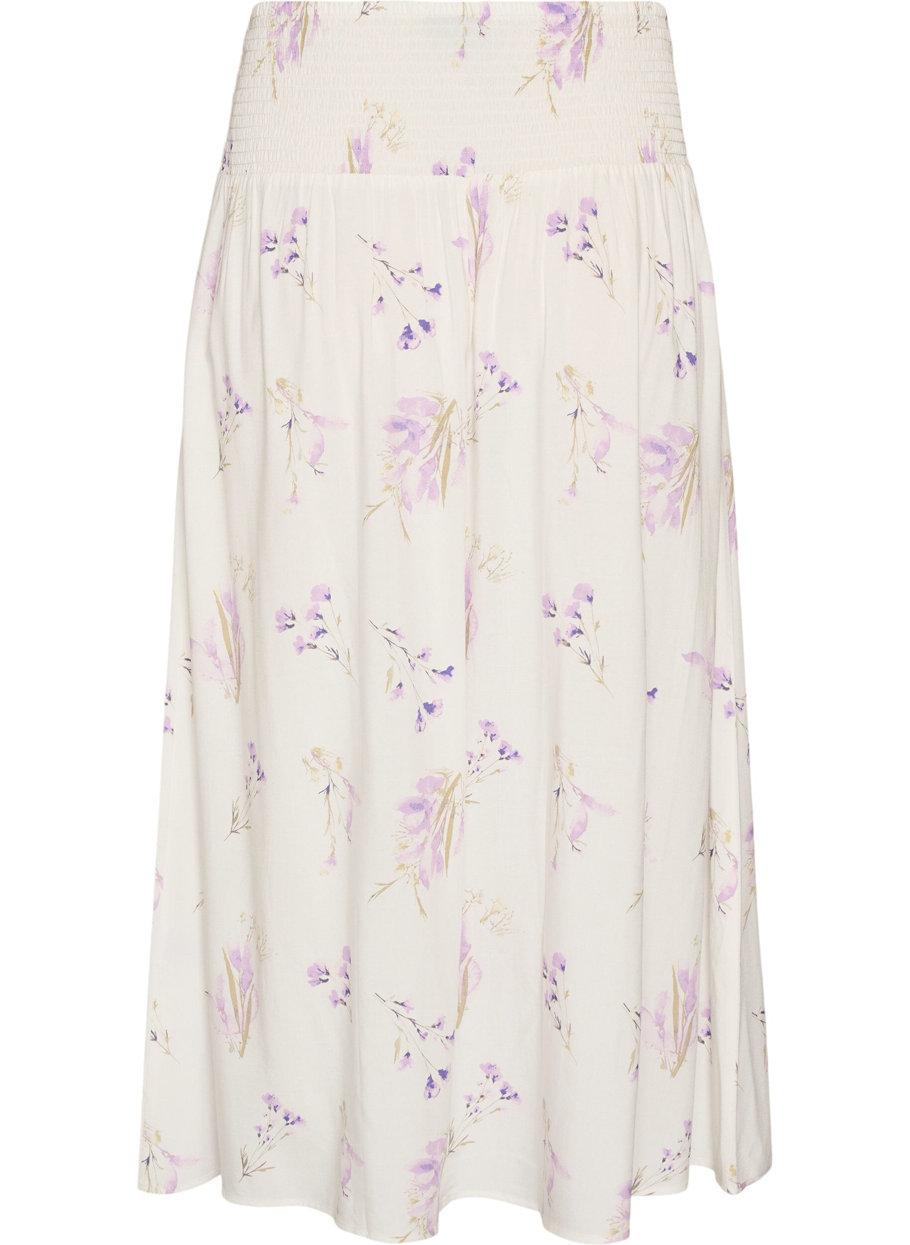 ZizziViscose maxi-rok met smock, Wit, Packshot image number 1