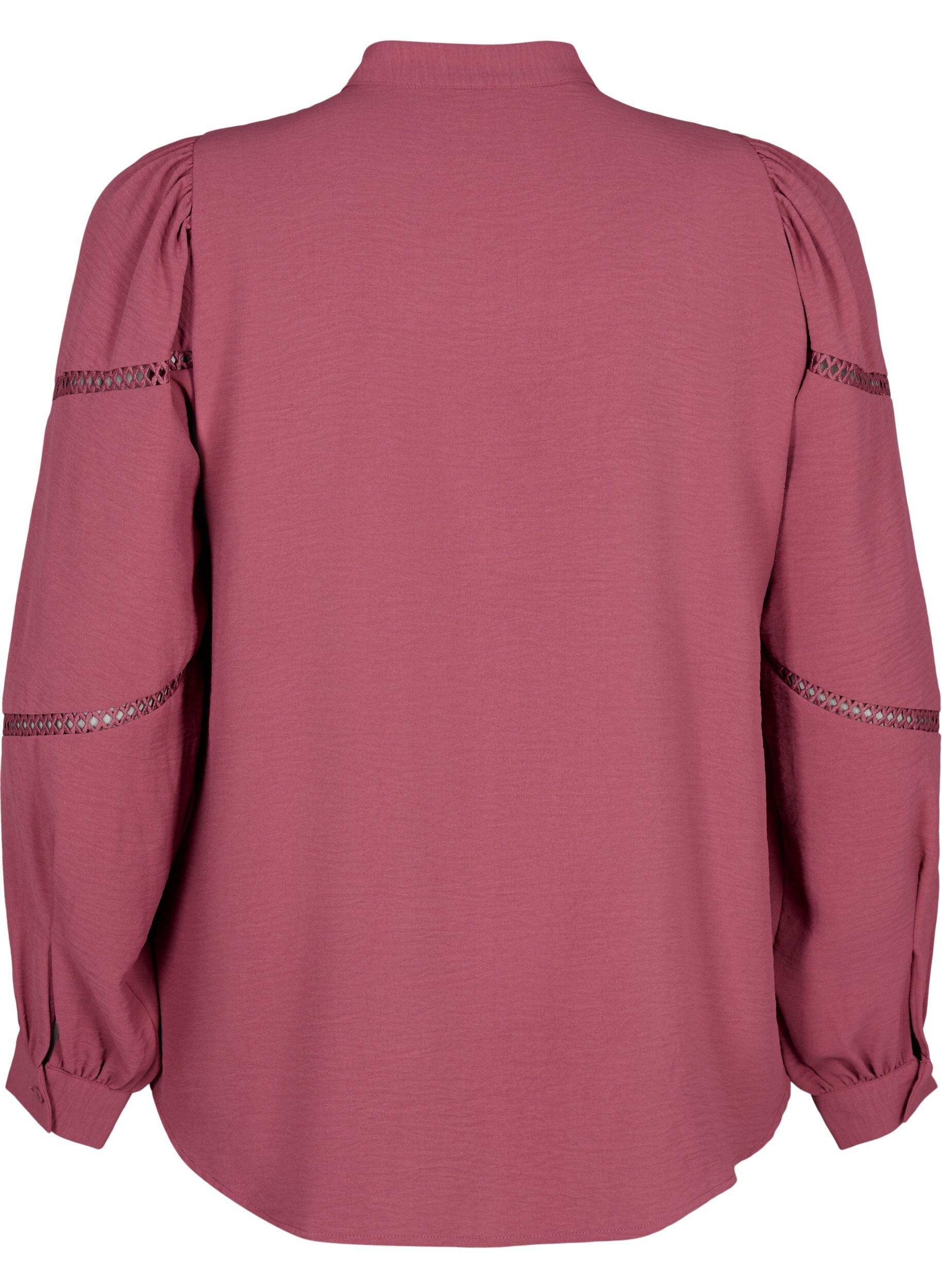 Zizzi Overhemdblouse met gehaakte details, Dry Rose, Packshot image number 1