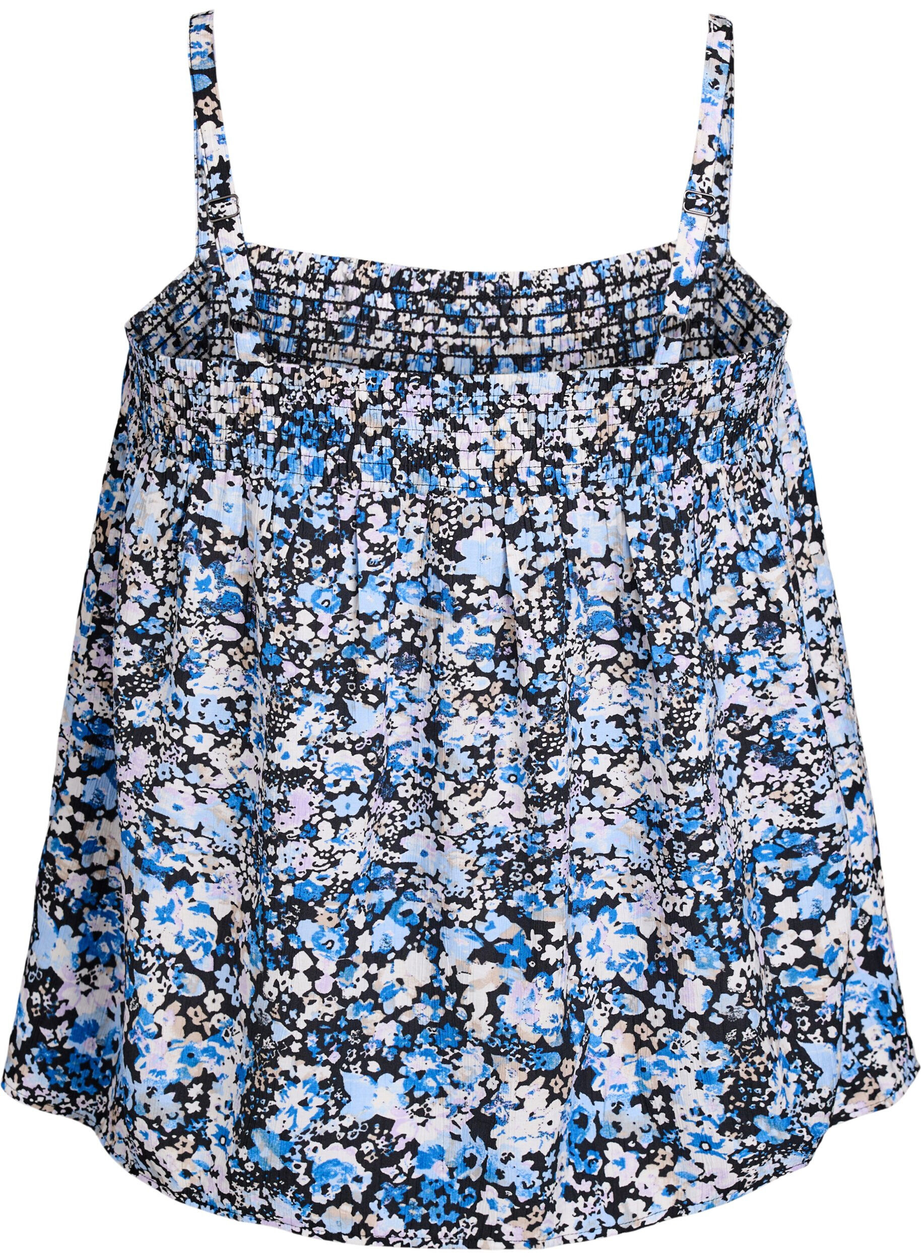 Zizzi Viscose top met smalle bandjes, Zwart, Packshot image number 1