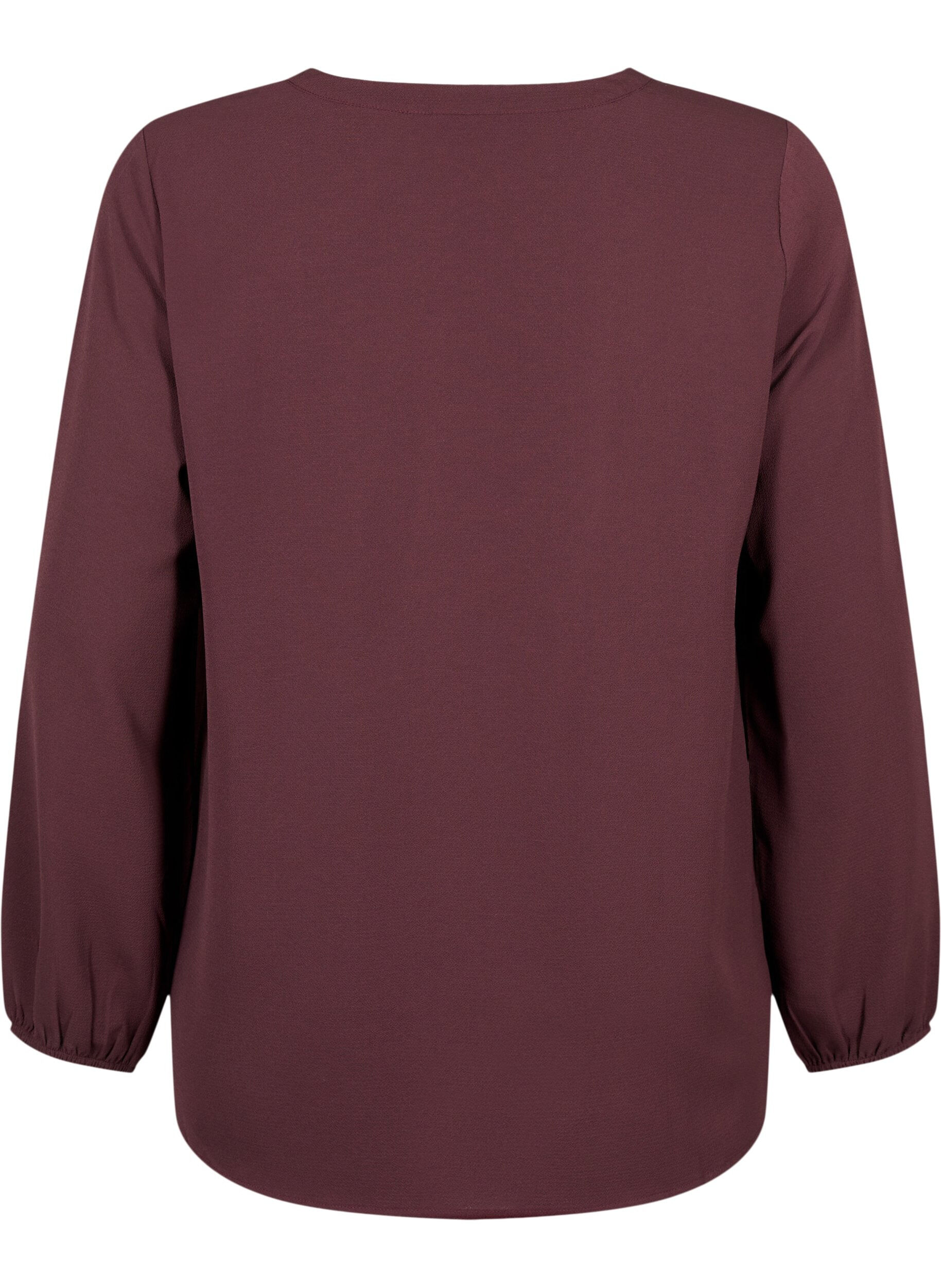 Zizzi Effen blouse met v-hals, Fudge, Packshot image number 1
