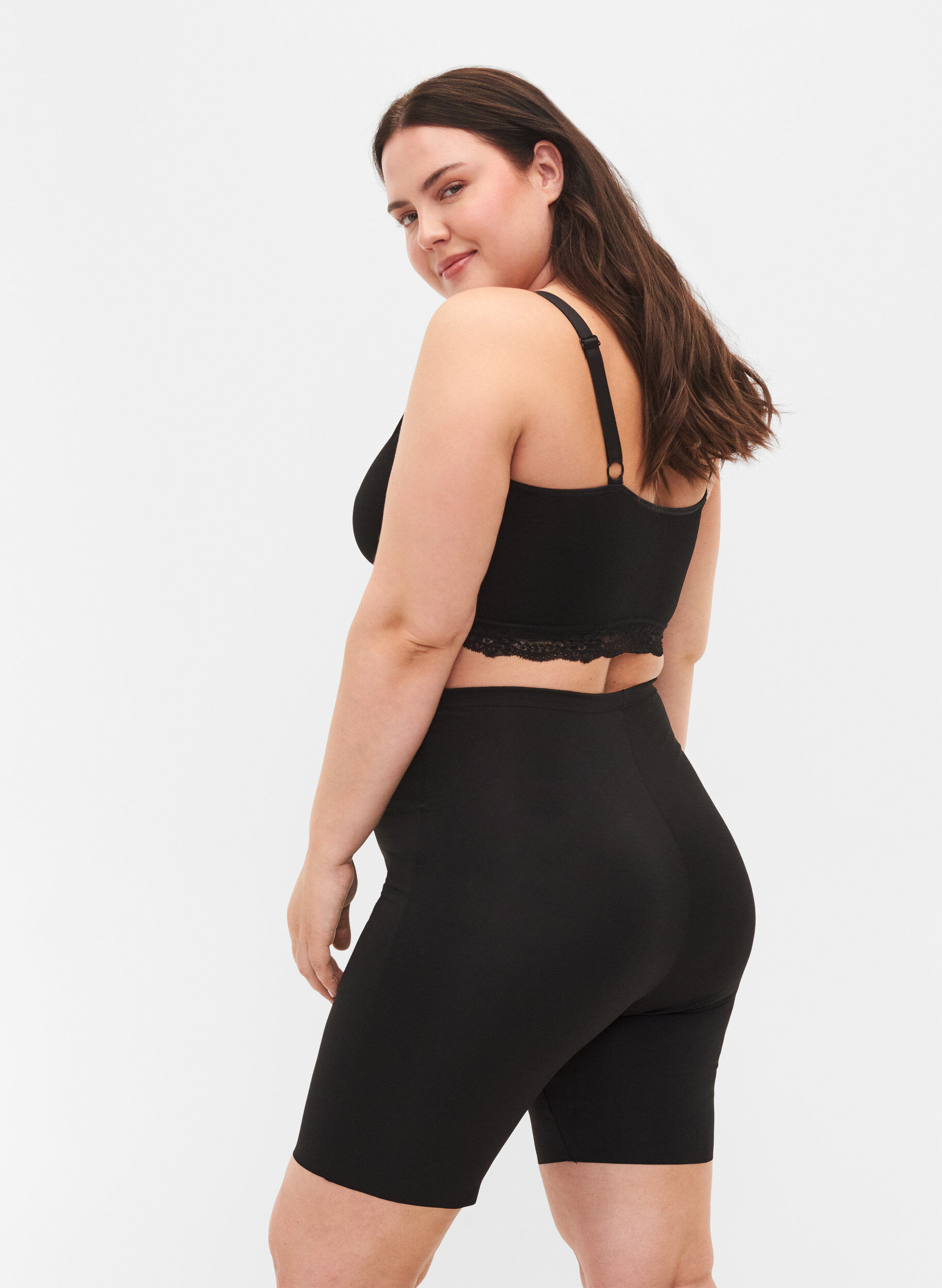 ZizziLight shapewear shorts met hoge taille, Zwart, Model image number 1