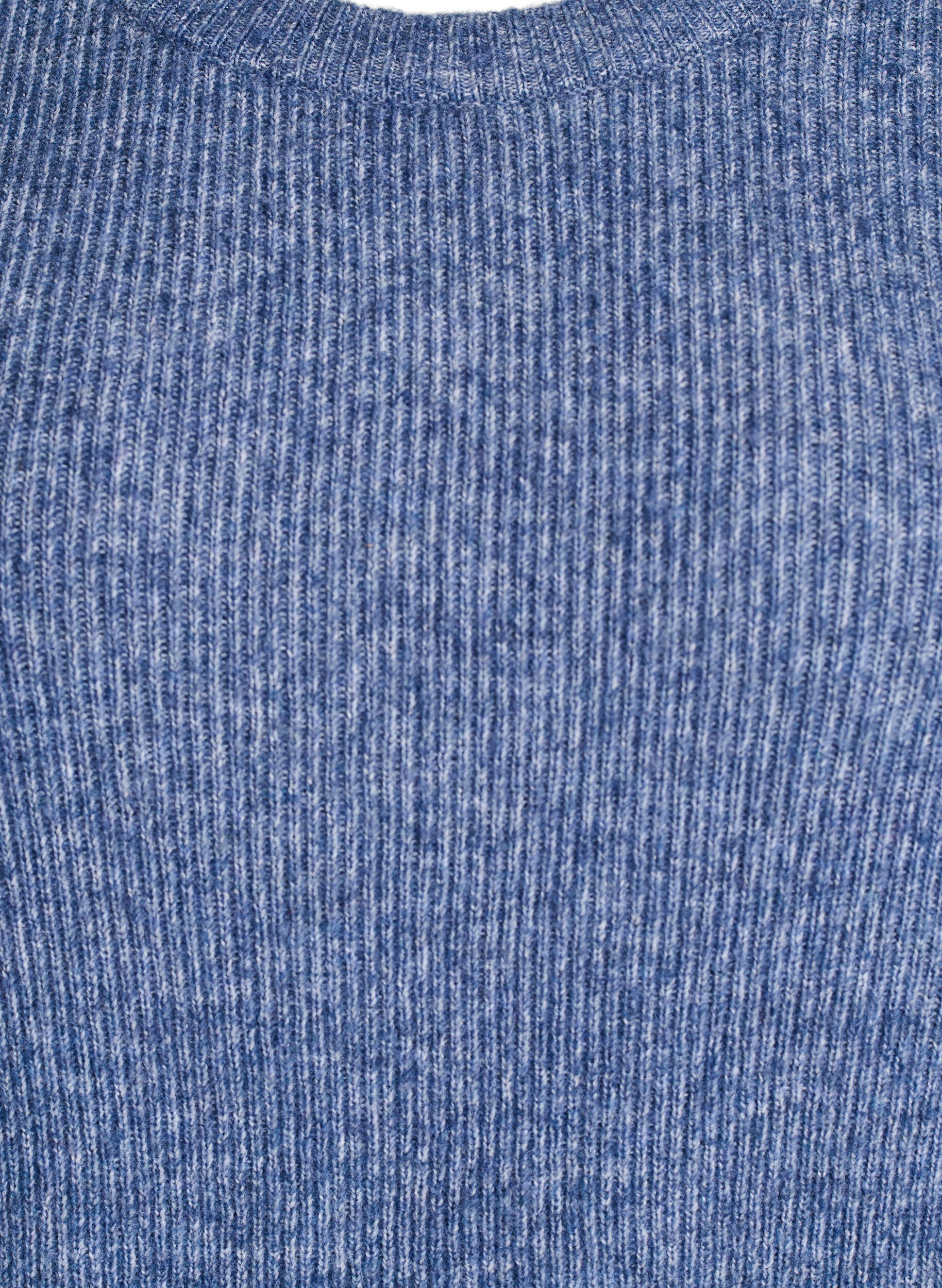 ZizziGem&ecirc;leerde gebreide blouse met ronde hals, Blauw, Packshot image number 2