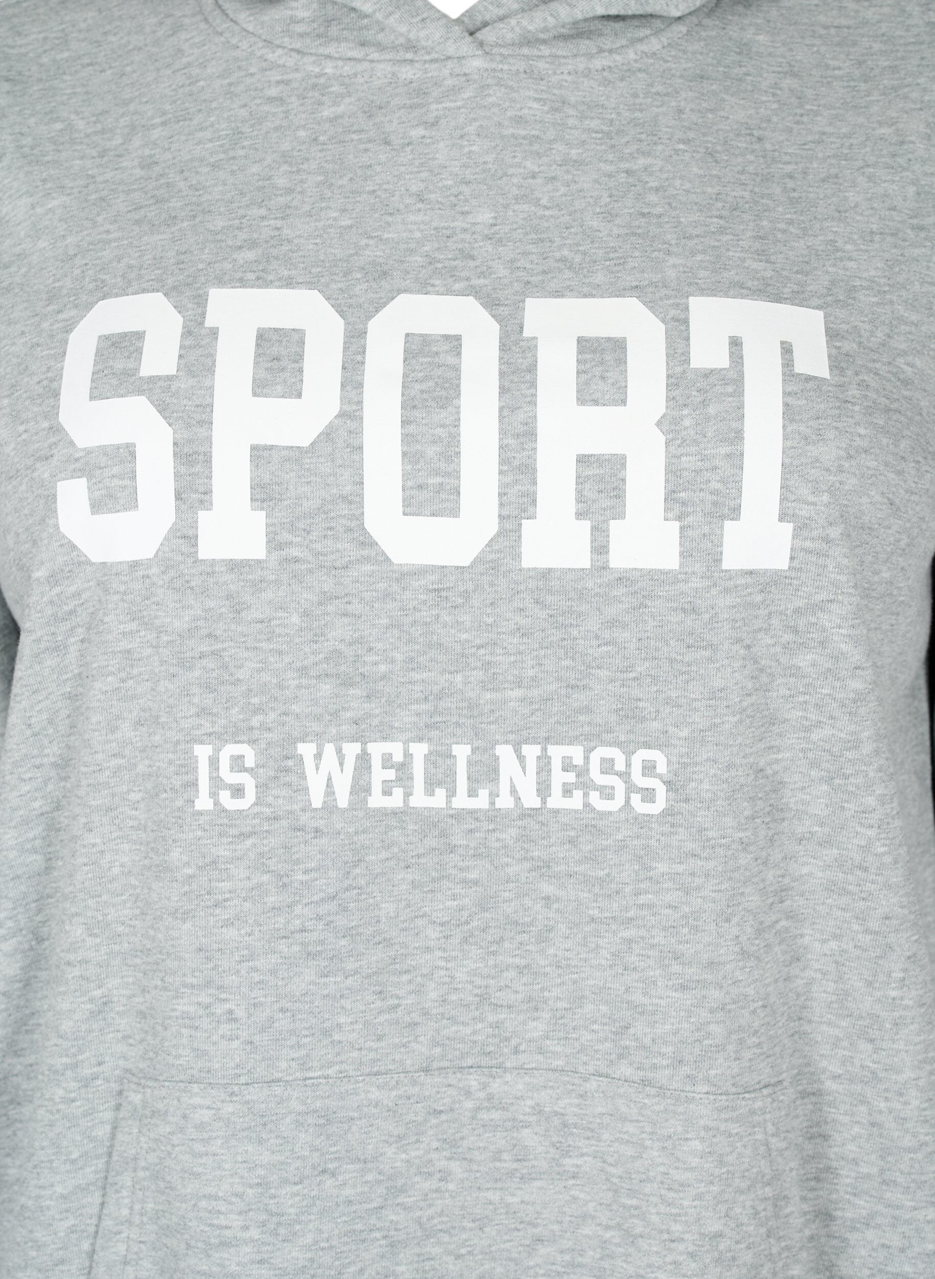 Zizzi Sweat hoodie, Light Grey Melange, Packshot image number 2