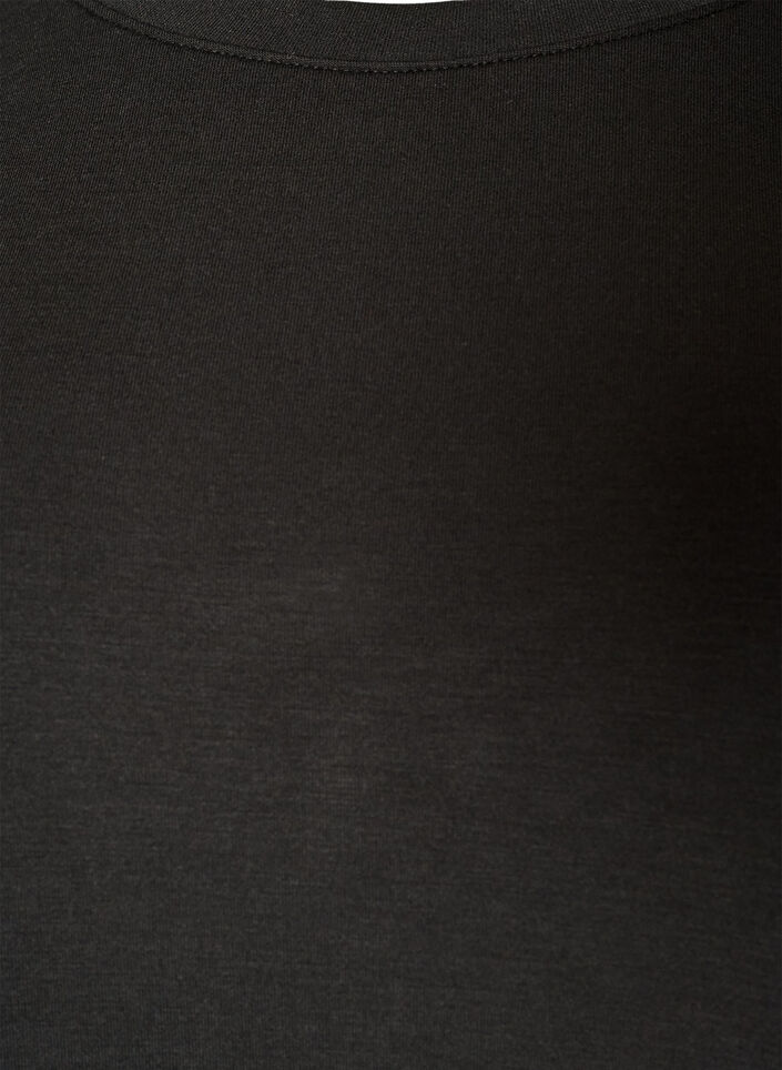 Jersey blouse met lange mouwen en een ronde hals, Zwart, Packshot image number 2