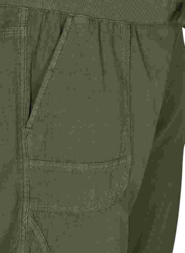 Losse cropped broek van katoen, Ivy Green, Packshot image number 2