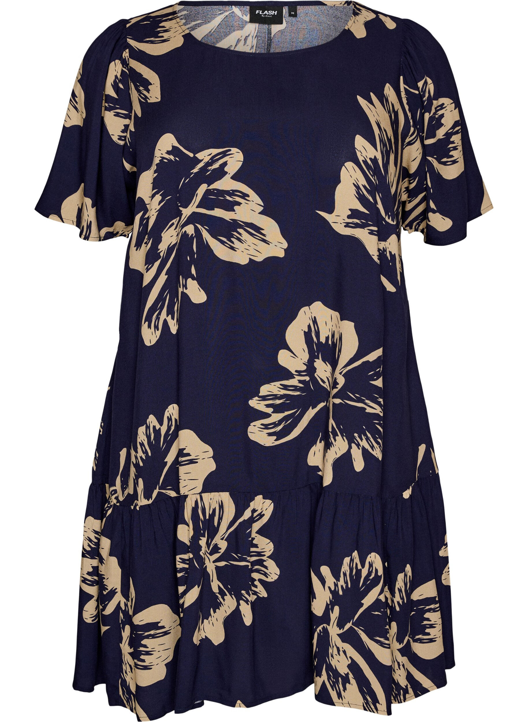 ZizziJurk van viscose met coupenaad, Blauw, Packshot image number 0