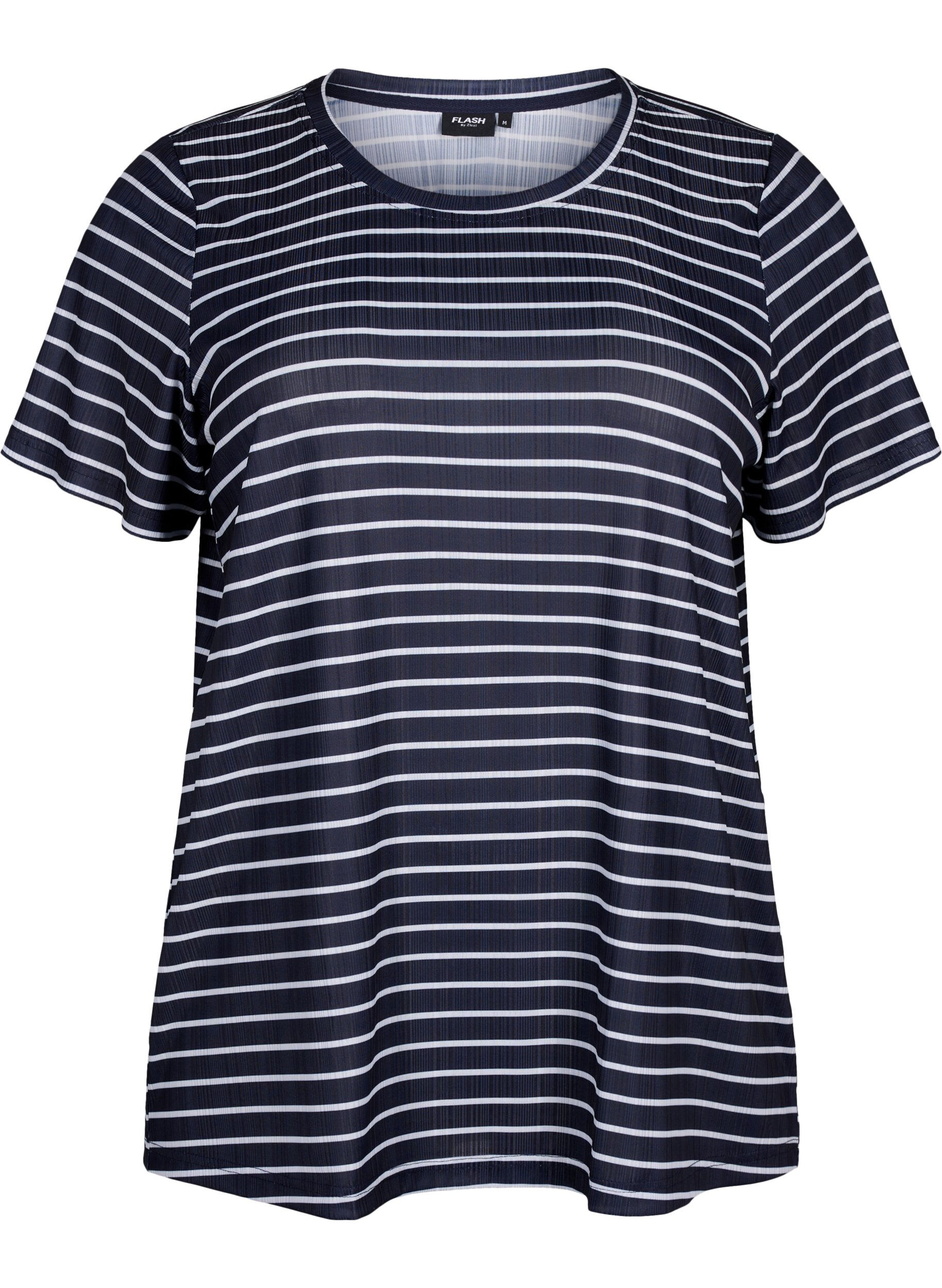 Zizzi FLASH - T-shirt met strepen, Night S. W. Stripe, Packshot image number 0