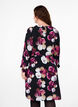 Viscose jurk met print en lange mouwen, Zwart, Model image number 2