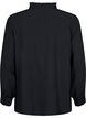 Blouse met ruche kraag en lange mouwen, Black, Packshot image number 1