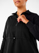 Korte sweatshirt jurk met een col en verstelbare taille, Black, Model image number 2