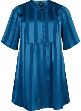 A-lijn jurk met strepen en 1/2-mouwen, Titan, Packshot image number 0