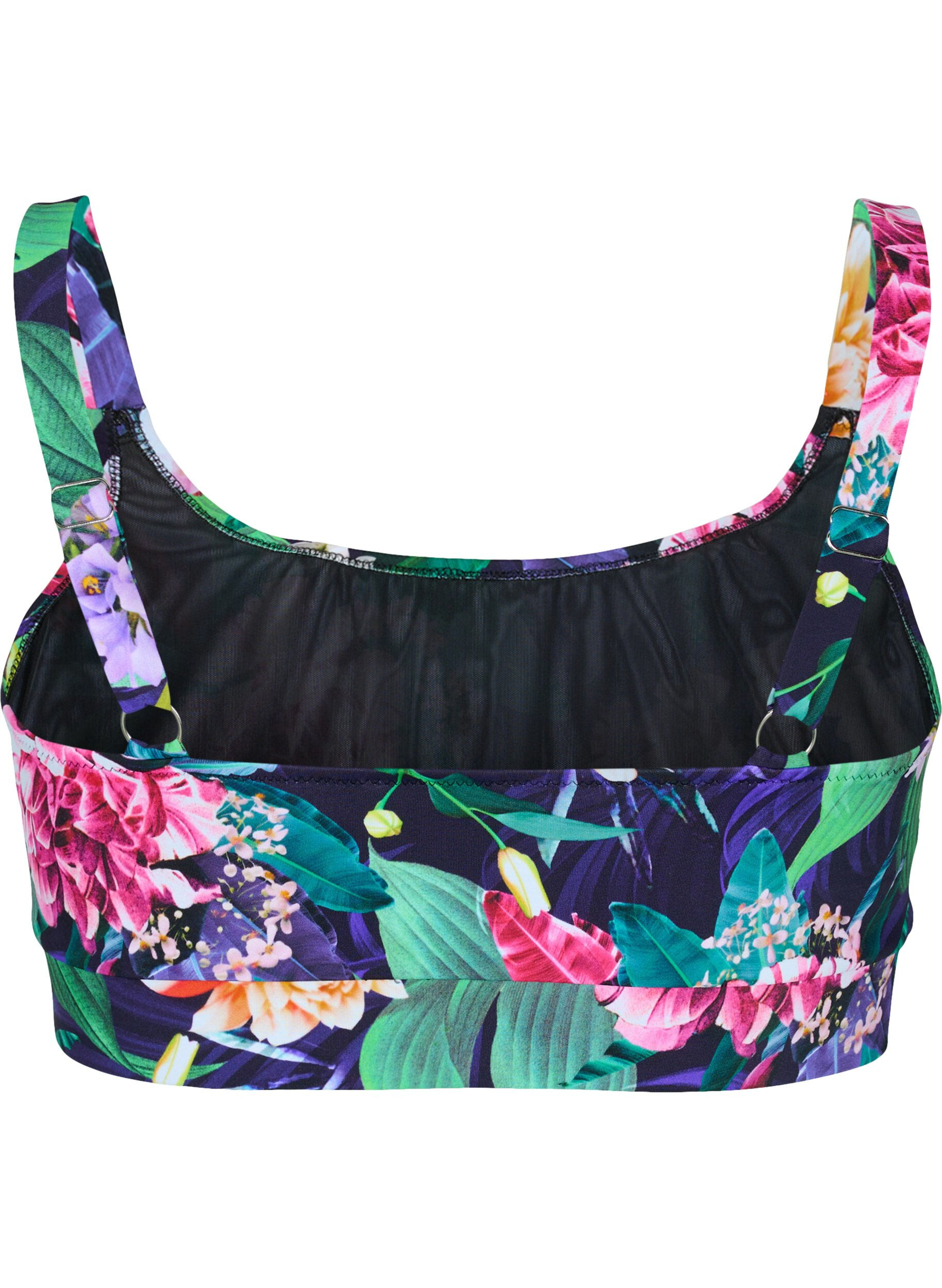 Zizzi Bikini top met verstelbare schouderbandjes, Flower Print, Packshot image number 1