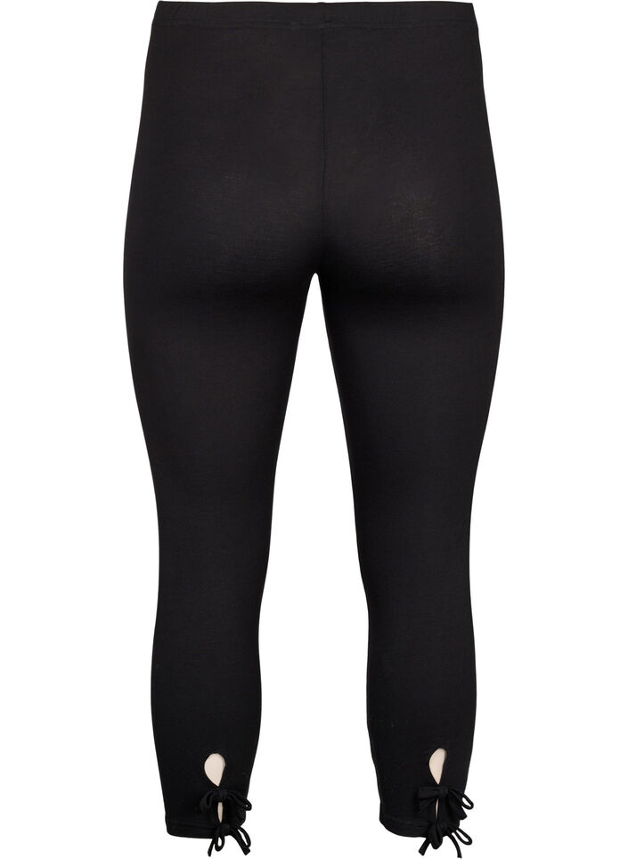 3/4 legging in viscose met strik, Black, Packshot image number 1